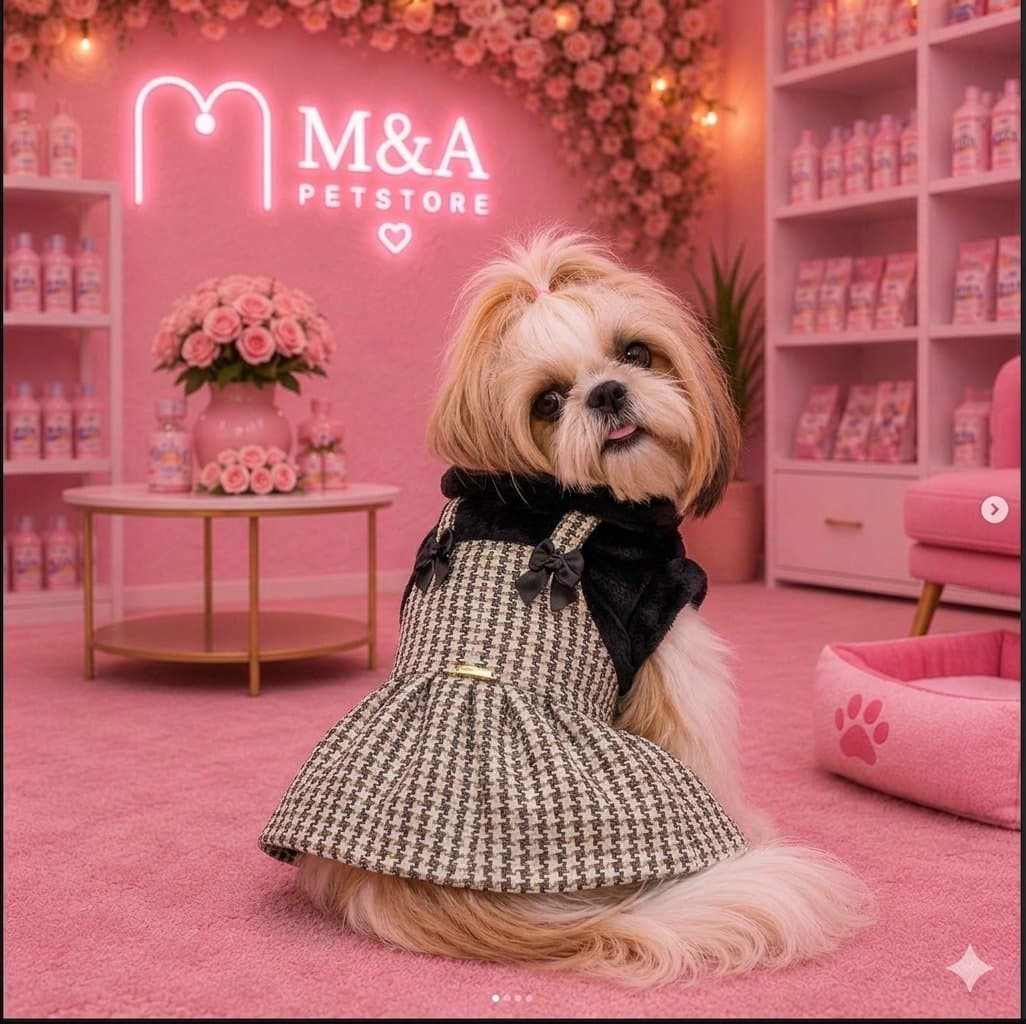 Vestido Tweed com Forro Fleece para Pets